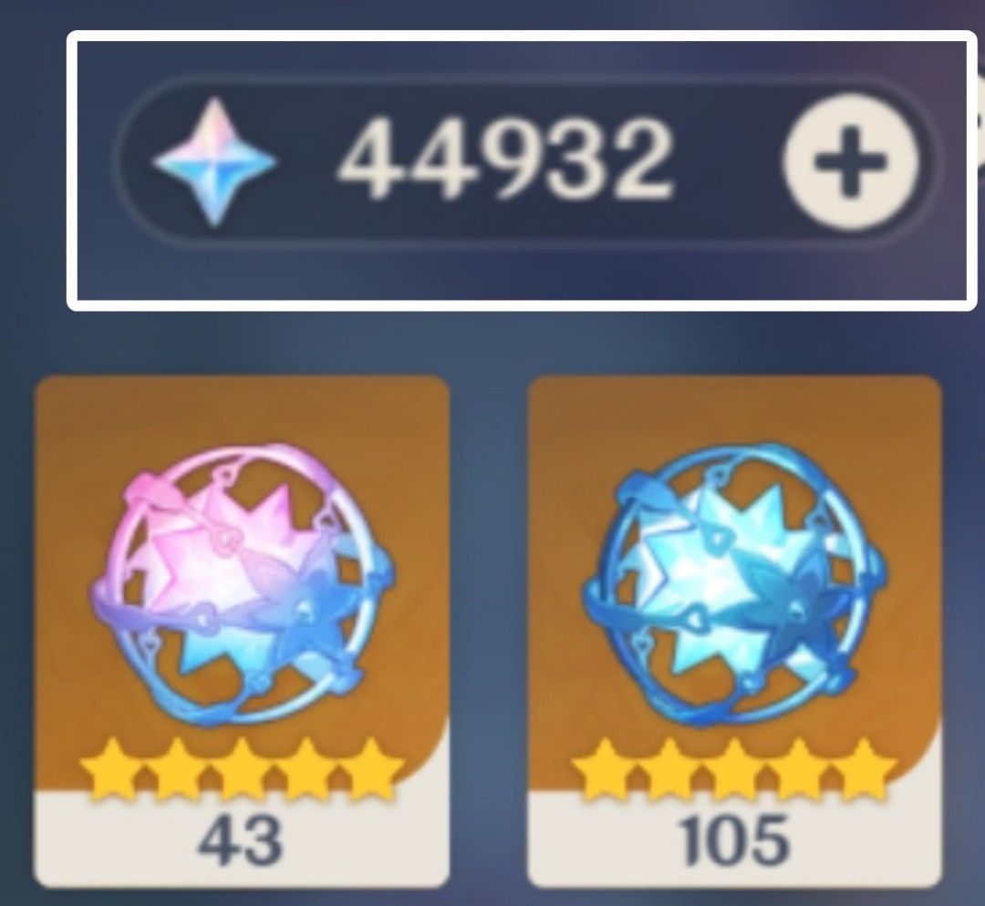 Unrolled / Reroll Genshin Impact Primo Pull Wish Account (Category: Others) located in Manila. Submitted by xinsshope (Listing ID 1302989434, Image 1). Description: Cheap Sale Ar 51 Asia Server 44,500 - 45,000 Primogems 43 Pink Fates 101 Blue Fates Unset Email / Bd Gcash Payment only 🤩.