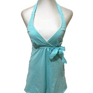 very rare tankini swimsuit halter top self-tie w ribbon vintage coquette jp brand