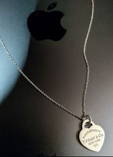 vintage 100% authentic rare 925 silver tiffany & co. please return to tiffany heart tag necklace