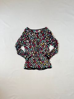 vintage bejeweled colors crochet coverup layering top