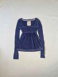 Vintage hollister most sought after navyblue babydoll dainty coquette top