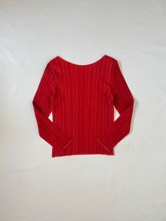 Vintage marks & spencer glitzy pleated red top