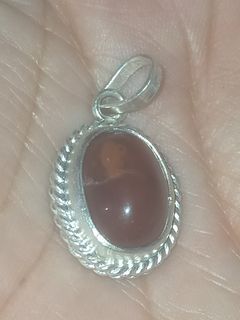 Vintage Silver Pendant with Natural Stone