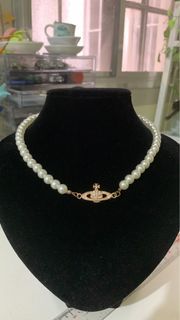 vivienne westwood DUPE saturn gold pearl necklace