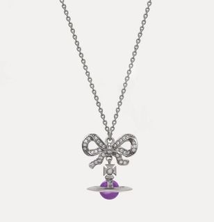 Vivienne Westwood Purple Bow Orb Necklace