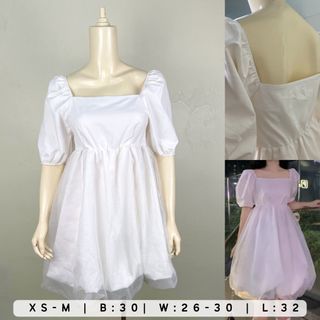 WHITE COCKTAIL BALLOON DRESS