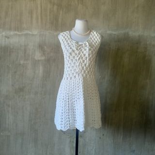 White Crochet Cover Up Dress