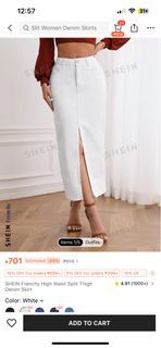 White denim maxi skirt