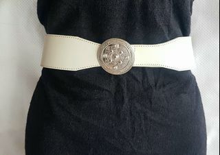 White leather Belt