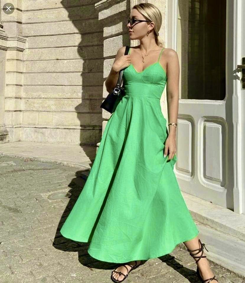 Zara green dress outlet