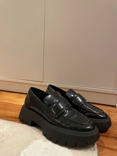 Zara Ink Black Chunky Loafers