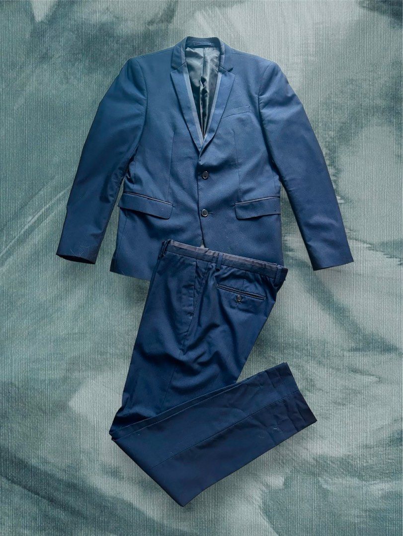 Blue suit zara deals