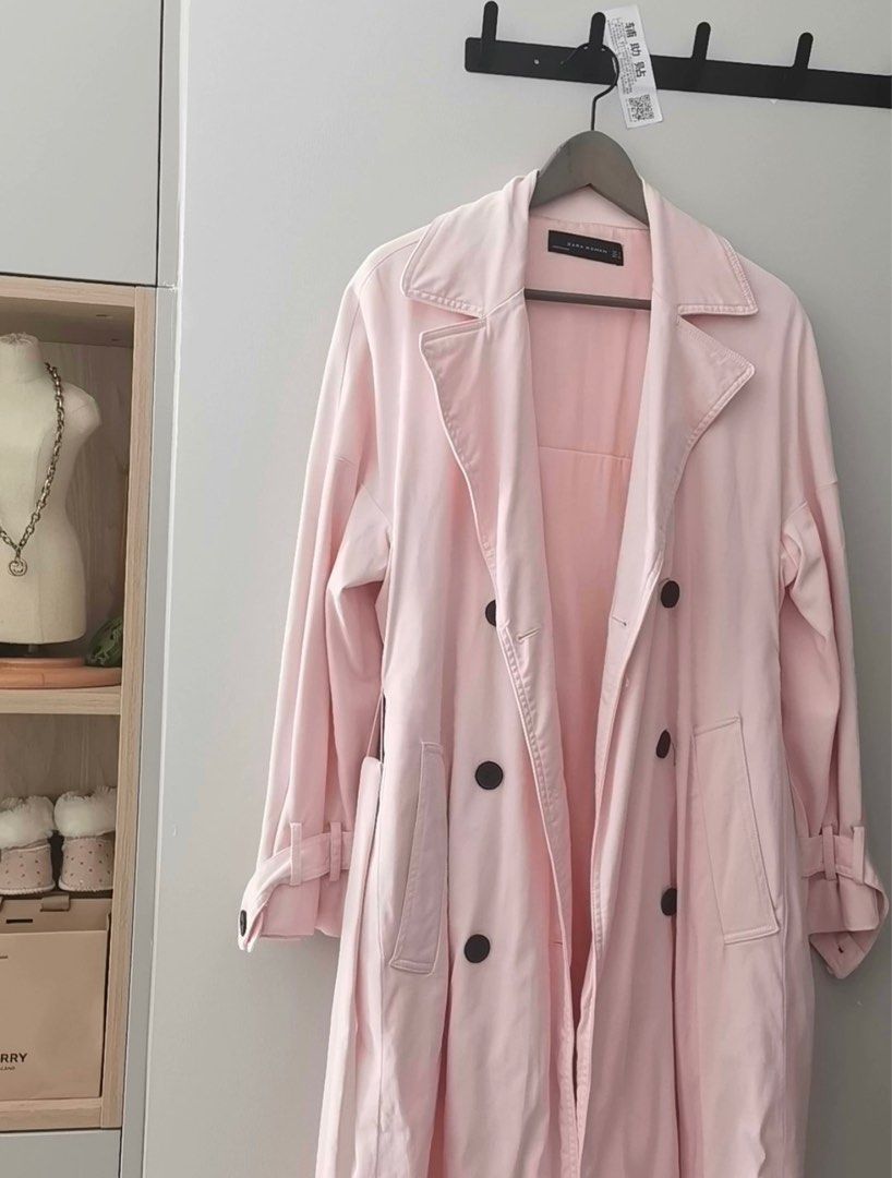 Pink trench coat zara store
