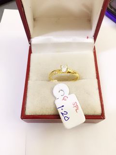 18k Saudi Gold Engagement Ring Size 6