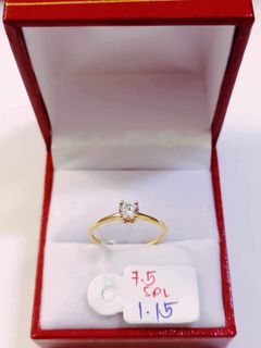 18k Saudi Gold Engagement Ring Size 7.5