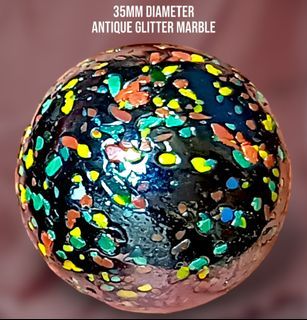 35mm Antique Glass Marble Glitter Bomb Mega Marble Collectible Marble