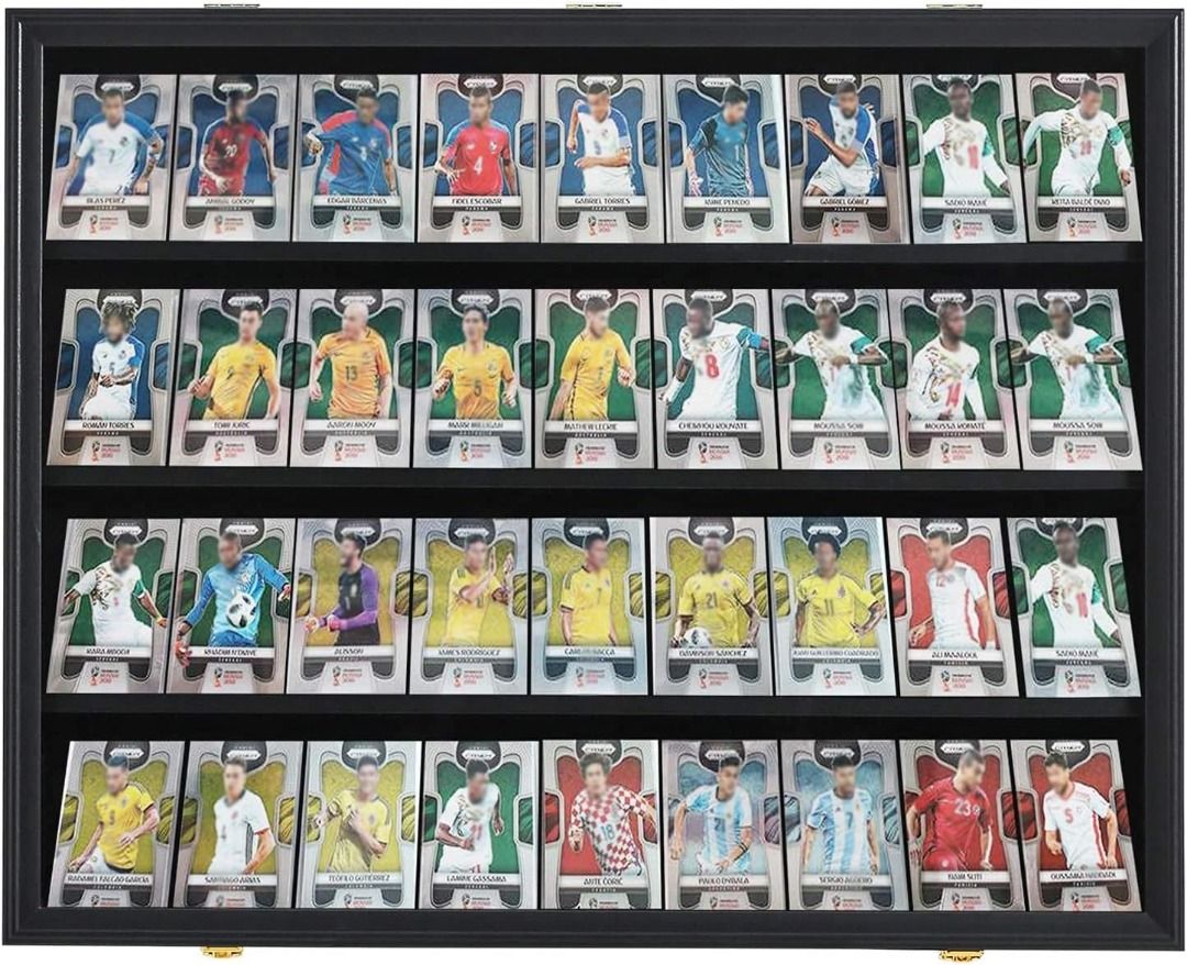 36 Graded Sports Card Display Case Lockable,Trading Card Collector Wall  Display Holder for Baseball Basketball Football Hockey Cards, 98% UV  Protection Acrylic(Black), Hobbies & Toys, Memorabilia & Collectibles,  Vintage Collectibles on Carousell