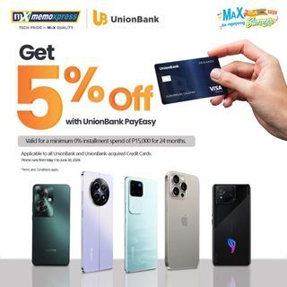5% discount for All UnionBank credit card holders ‼️
