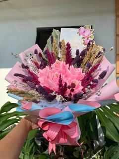 6pc satin flower bouquet