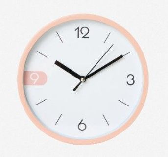 70% off. 8" Hosh by SM Department Store Wall Clock in peach. (With box)