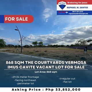 868 sqm The Courtyards Vermosa Imus Cavite Vacant Lot for Sale