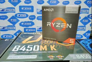 AMD Ryzen 5 5600G Processor + Gigabyte B450M-K Motherboard