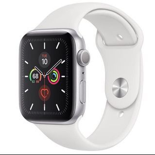 Apple Watch Series 4 (GPS, 44MM) - Silver Aluminum With Travel Case And White Sport Band