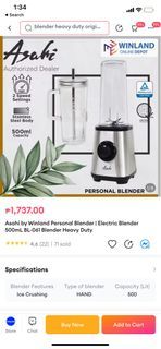 Asahi Personal Blender 500 ml