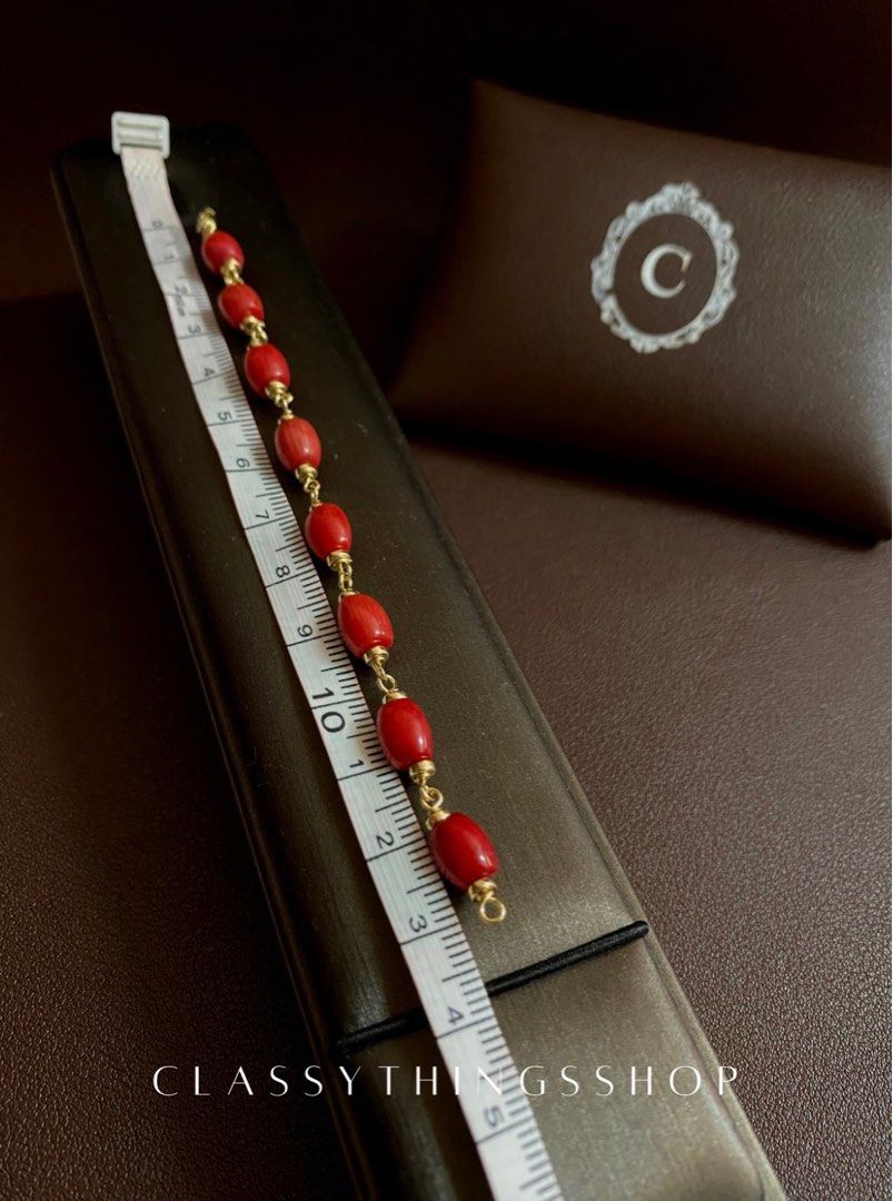 Authentic Red Coral Bracelet (Category: Bracelets) located in Quezon City. Submitted by classythingsshop (Listing ID 1303098284, Image 2). Description: Authentic Red Coral Bracelet (for Infant) Actual photo of the item. The item is customizable and can be made according to the client’s preferred length (price may vary depending on the length of the bracelet). Find the perfect fit for your Coral Bracelet with our size guide: • Infant: Below 15cm •