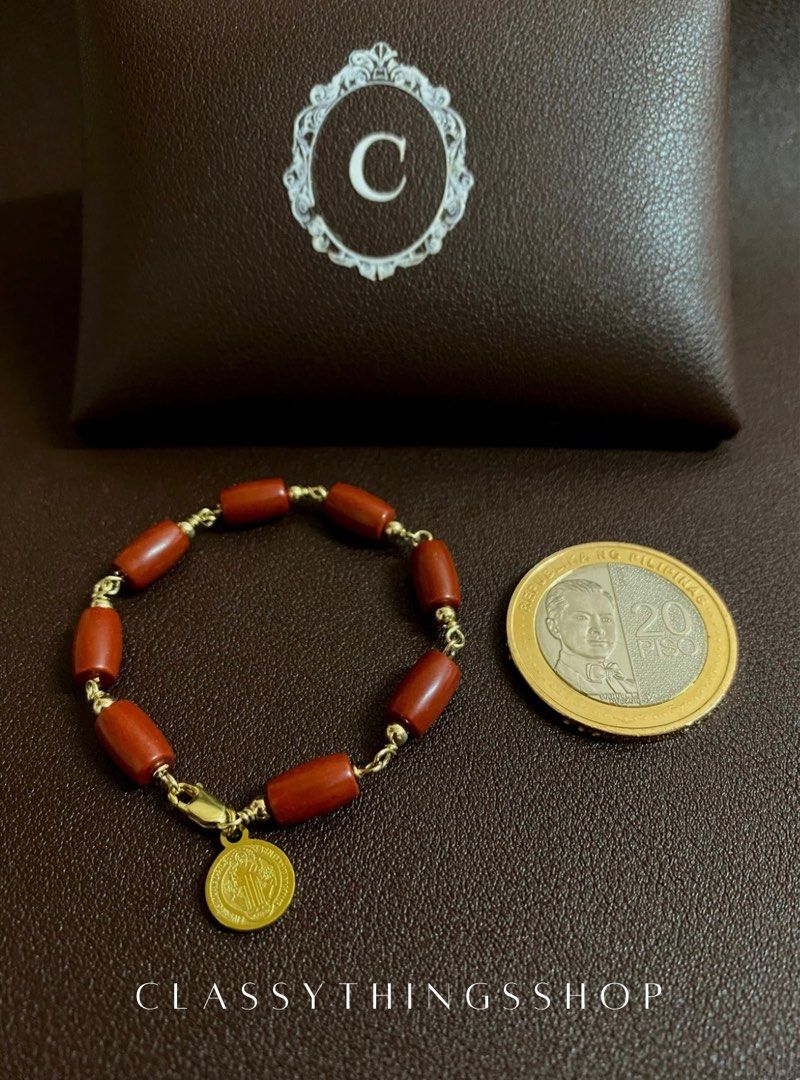 Authentic Red Coral Bracelet with St. Benedict Medallion (Category: Bracelets) located in Quezon City. Submitted by classythingsshop (Listing ID 1303086333, Image 3). Description: Authentic Red Coral Bracelet with St. Benedict Medallion (for Toddlers) Actual photo of the item. The item is customizable and can be made according to the client’s preferred length (price may vary depending on the length of the bracelet). Find the perfect fit for your 