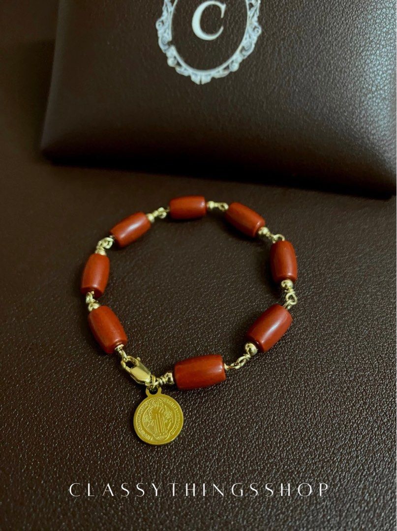 Authentic Red Coral Bracelet with St. Benedict Medallion (Category: Bracelets) located in Quezon City. Submitted by classythingsshop (Listing ID 1303086333, Image 2). Description: Authentic Red Coral Bracelet with St. Benedict Medallion (for Toddlers) Actual photo of the item. The item is customizable and can be made according to the client’s preferred length (price may vary depending on the length of the bracelet). Find the perfect fit for your 