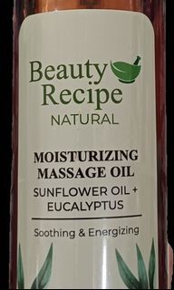 Beauty Recipe Natural Moisturizing Massage Oil Sunflower Oil + Eucalyptus 200mL Soothing & Energizing