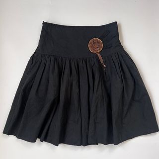 Black beaded a-line skirt