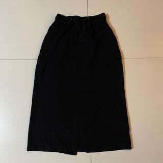 Black Cargo Style Maxi Skirt