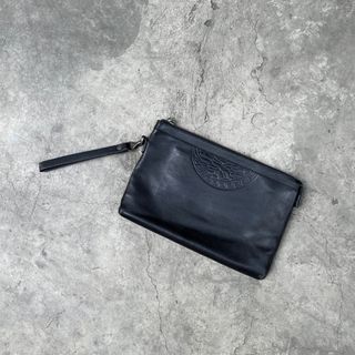 Black Leather Clutch Bag
