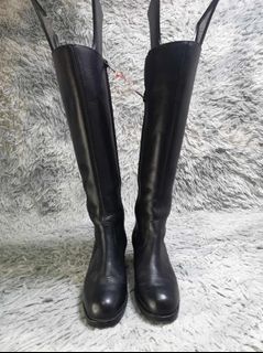 Black Matte Zipper Knee high Boots