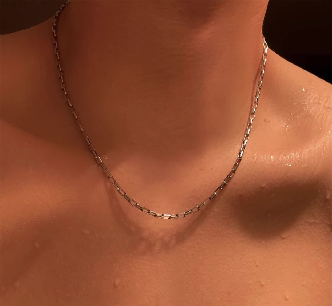 BRAND NEW Chic Men s Double Layer Clavicle Chain Silver Metal Necklace Couple Jewelry