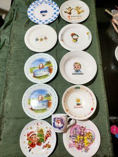 Character bday cake plates and bowls