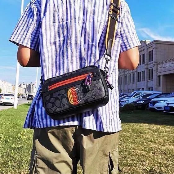 Academy crossbody in signature canvas with varsity zipper and coach patch sale
