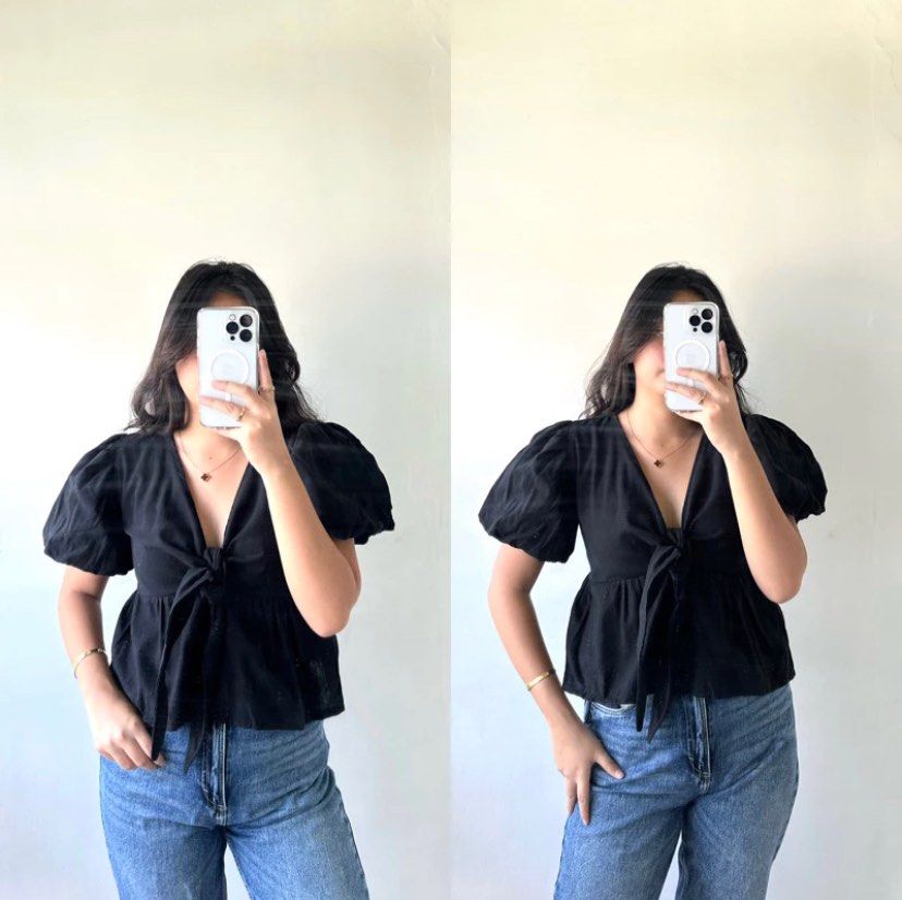 Dominique & Co. Blouse (Category: Blouses) located in Manila. Submitted by stuffbylaya (Listing ID 1303209401, Image 1). Description: No flaw. Worn only once. RFS: Will not use it anymore. .