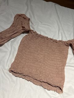 Dusty Pink Off Shoulder Ruffled Top