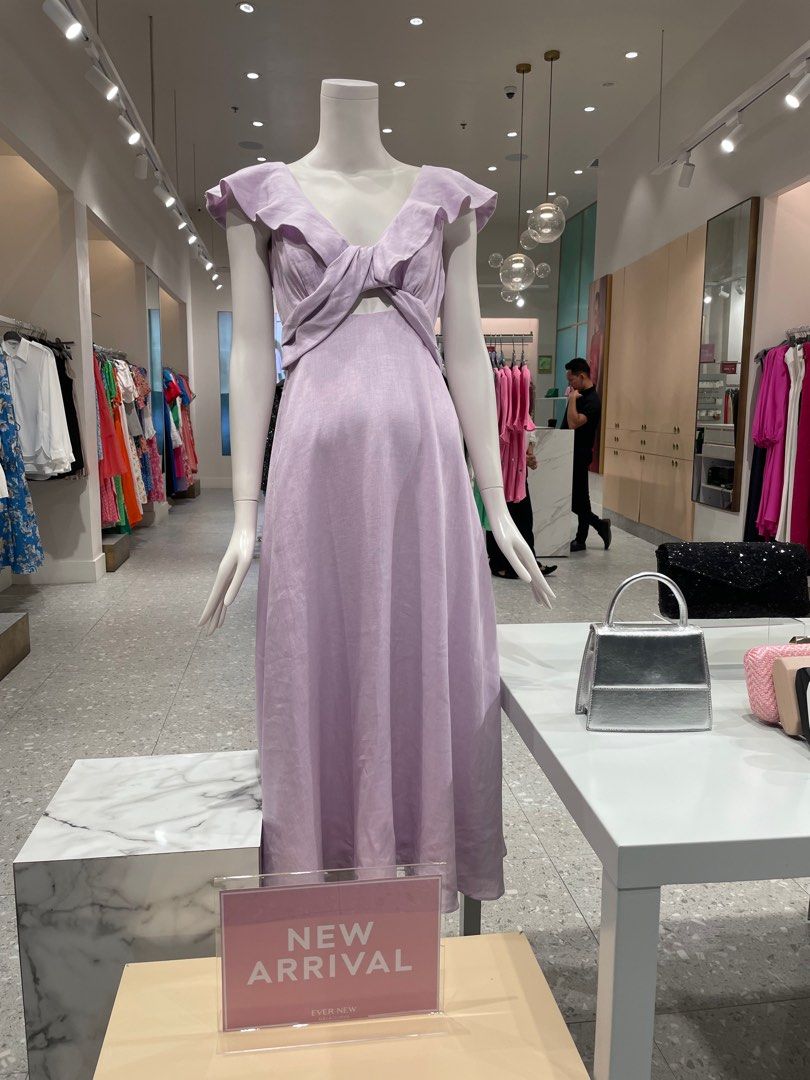 Ever new lilac maxi dress (Category: Evening dresses & gowns) located in Quezon City. Submitted by pateehee (Listing ID 1303129500, Image 1). Description: Ever New V-neck, A-line dress with ruffle and cutout details (still on Zalora, 7k original price) .