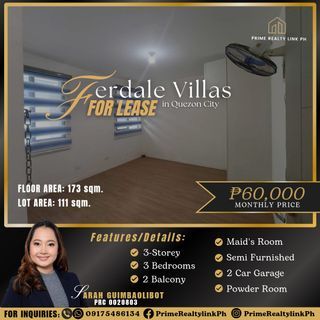 Townhouse in Ferndale Villas for Rent in Quezon City