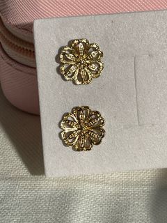 flower gold earrings studs gp nontarnish