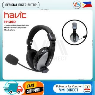 Havit H139D 3.5mm double plug Stereo with Mic Headset for Computer & Mobile phone VMI DIRECT