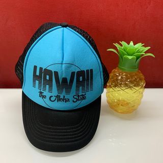 Hawaii Trucker Blue Black Cap