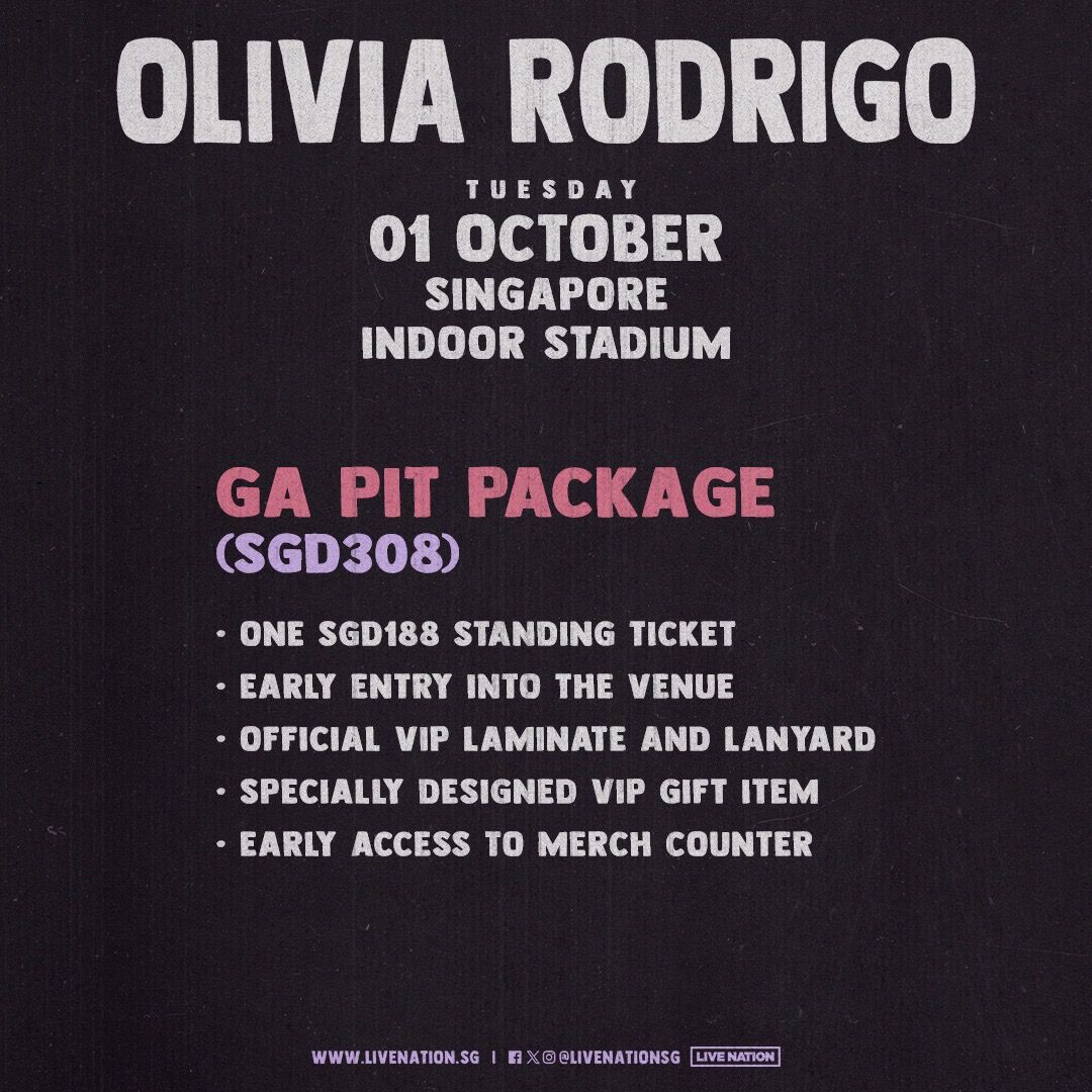 Olivia Rodrigo guts 巡回公演 シンガポール トレカ Olivia Rodrigo GUTS World Tour in Singapore｜Concert