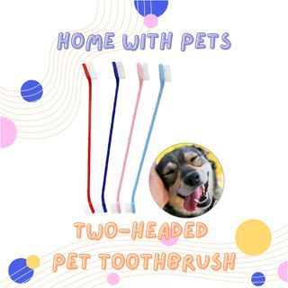 HWP Two-Headed Toothbrush for Dogs Cats Anti-Plaque and Tartar Pet Grooming Tool Pet Accessories