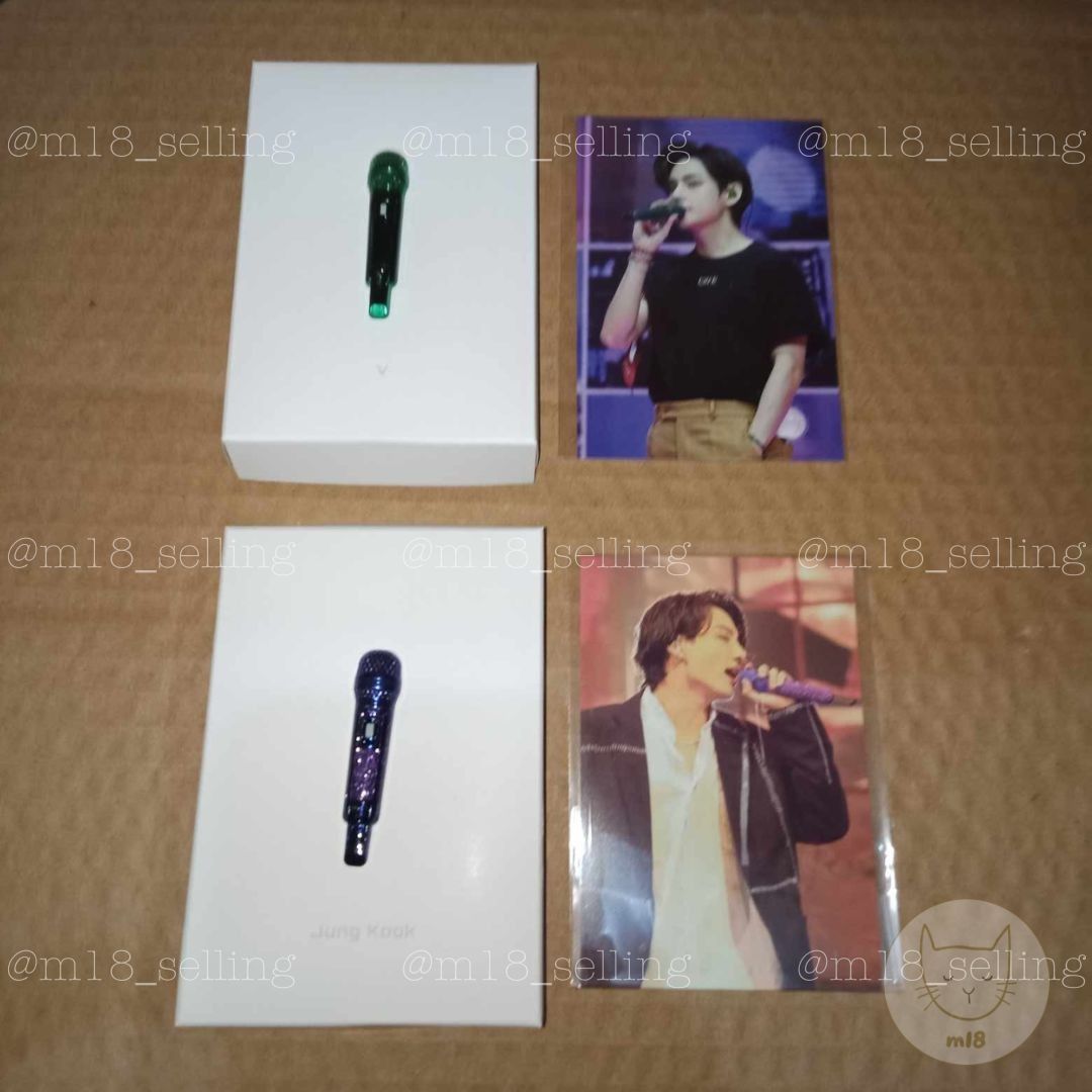 TAEHYUNG HYBE INSIGHT BTS MIC BADGE WITH PC (ONHAND), Hobbies & Toys, Memorabilia & Collectibles
