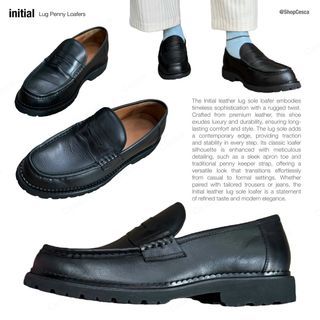 Initial lug penny loafer